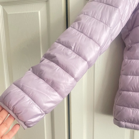 Andrew Marc Ladies' Ultra Soft Attached Hood Reversible Jacket Shine Lavende - Picture 6 of 14